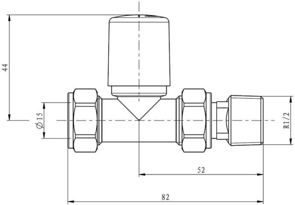 Straight Radiator Valves Black