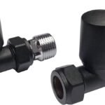 Straight Radiator Valves Black