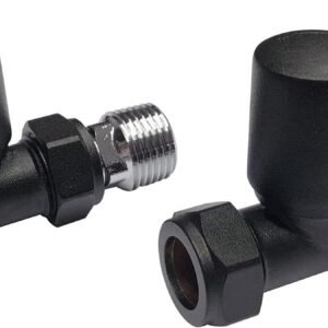 Straight Radiator Valves Black