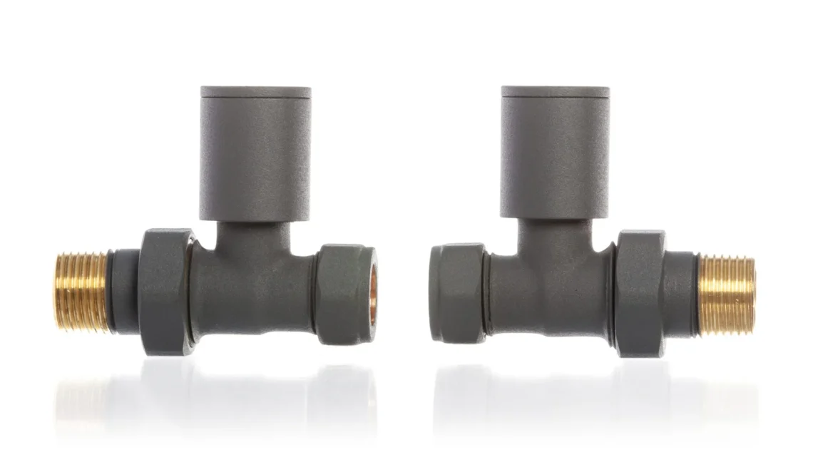 Anthracite Straight Radiator Valves