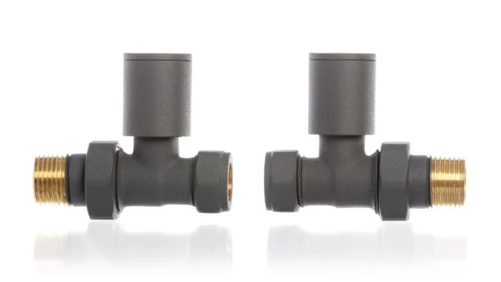 Anthracite Straight Radiator Valves